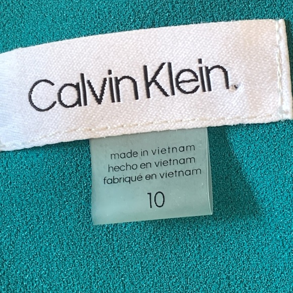 NWOT Calvin Klein Teal Dress, see measurements in photos below - Picture 6 of 13
